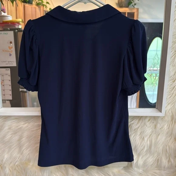 CeCe Short Puff Sleeve Knit Polo NWOT - Picture 5 of 5